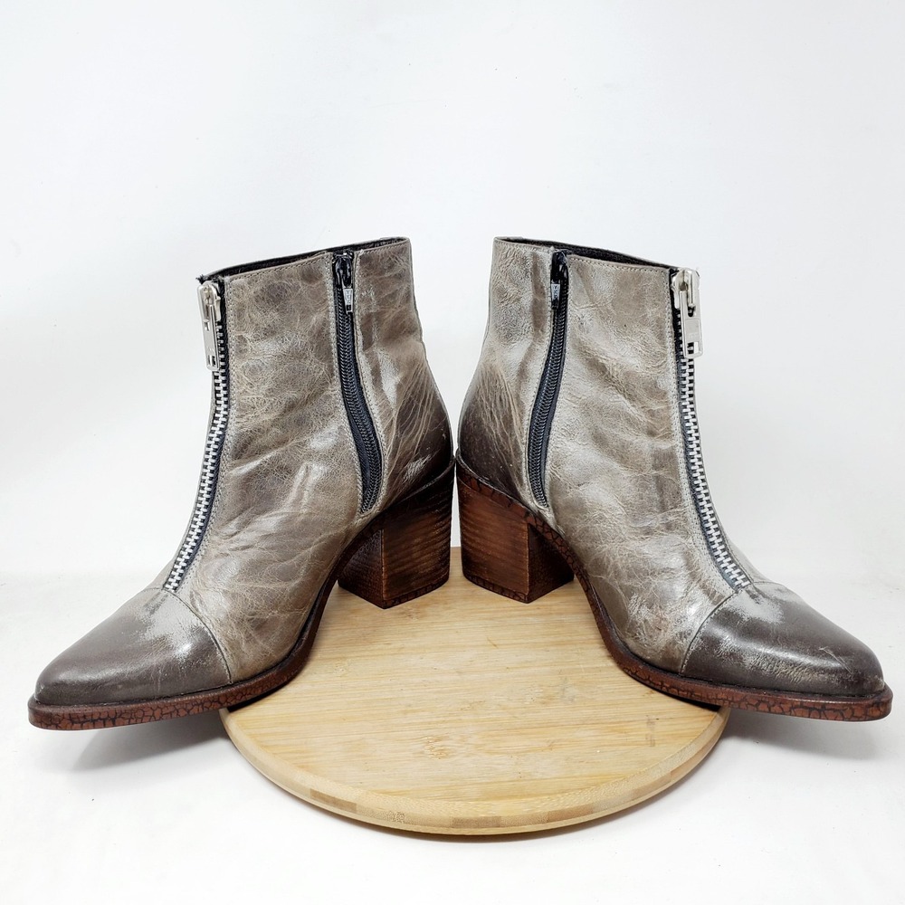 Freebird Claire Boots Womens 8 Boho Steampunk Moto Western Ankle Zipper Shoes